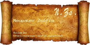 Neupauer Zsófia névjegykártya